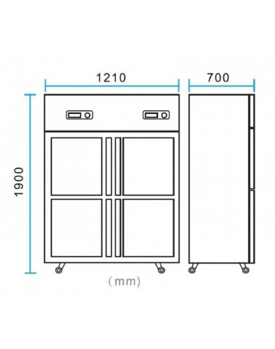 Хладилник с фризер професионален двоен