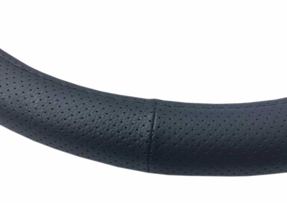 Калъф за волан за камион 44-46 см - черен от еко кожа