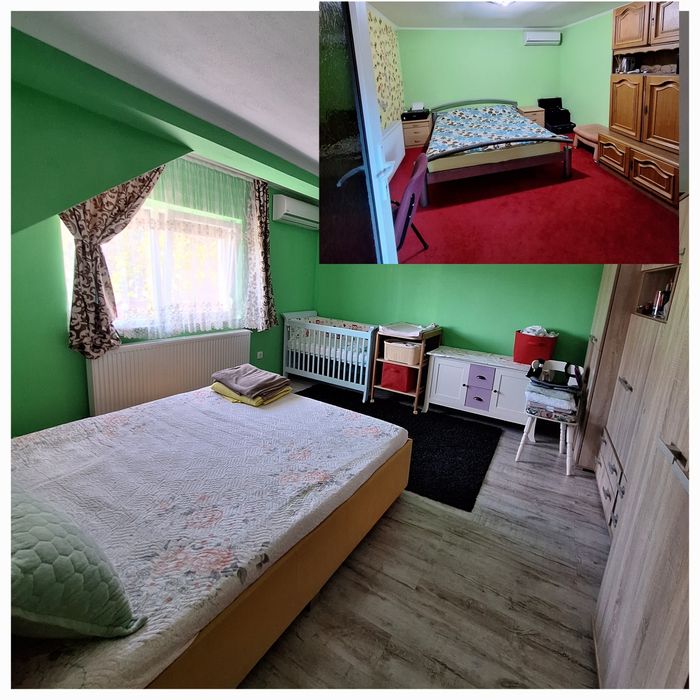 Vând / schimb casa P+1  mobilata și utilata cu apartament 2 camere