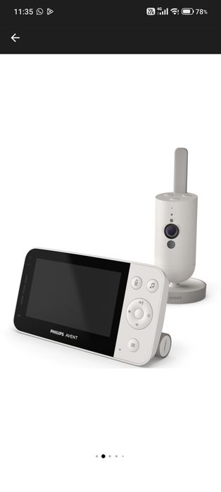 Monitor video digital pentru bebelusi Philips-AVENT SCD953/26, cu sistem de conectare prin aplicatia mobila Baby Monitor+, LCD 4.3 inch, camera full