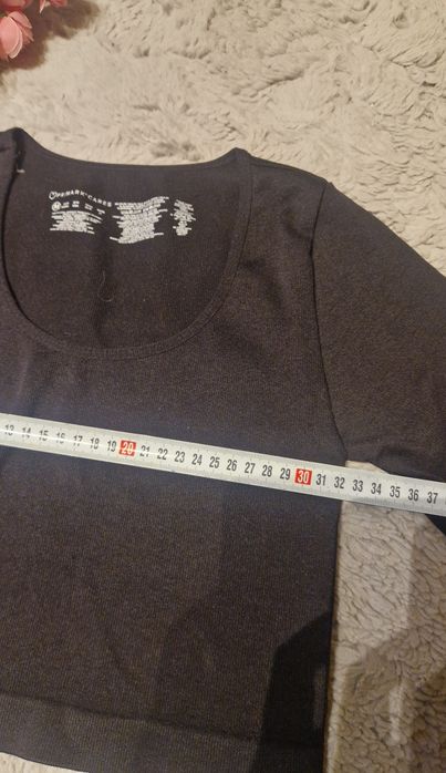 Crop top negru cu mânecă lungă, Primark