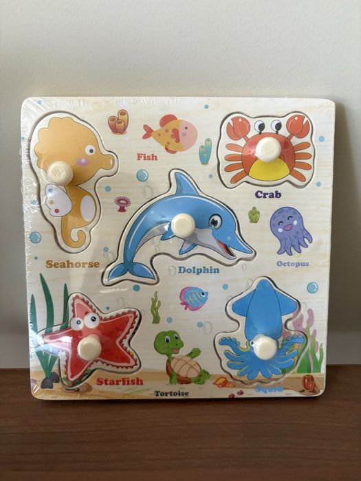 Дървен образователен пъзел за деца