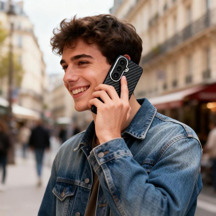 Tech-protect ion carbon magsafe за samsung galaxy s26 - black/silver