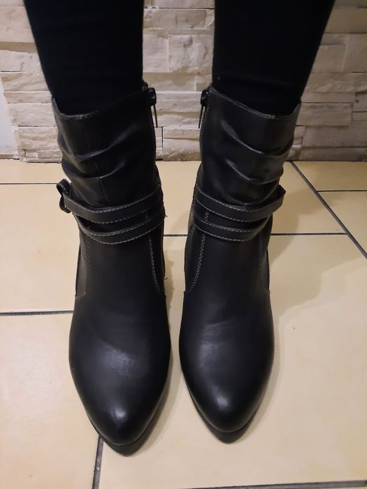 Cizme piele imblanite 40, Ghete piele naturala,imblanite,40,Pantofi 40