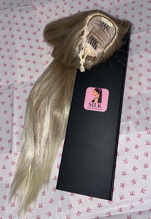Coada de par extensie Silk Hair,Blond Ombre,60cm.Nou !
