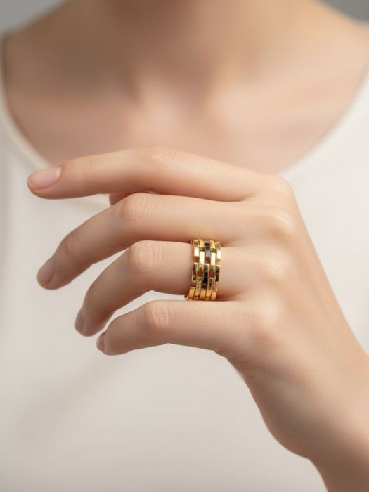 Inel din Otel inoxidabil placat cu aur de 18K