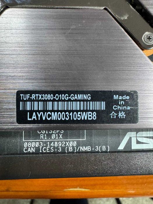 Видеокарта  ASUS GeForce RTX 3080 TUF Gaming OC Edition
