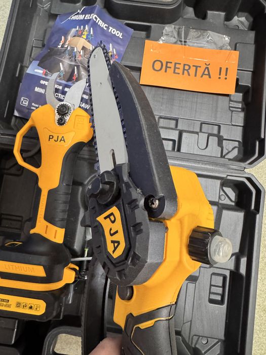 Set Foarfeca Vie si Fiereastrau electric cu Ungere, 2 acumulatori 48V