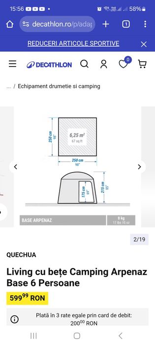 Living cu bete CAMPING Arpenaz Base 6 pers.