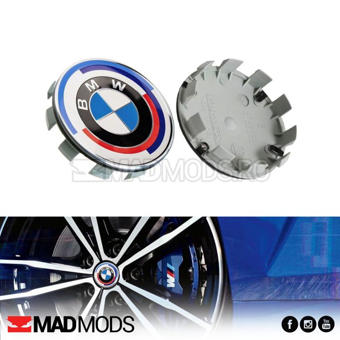 Set 4 capacele aniversare jante BMW 68mm | 56mm Seria 1 2 3 4 5 6 7 8