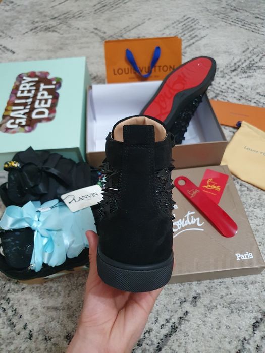 Christian Louboutin Black Sneakers Long Spikes