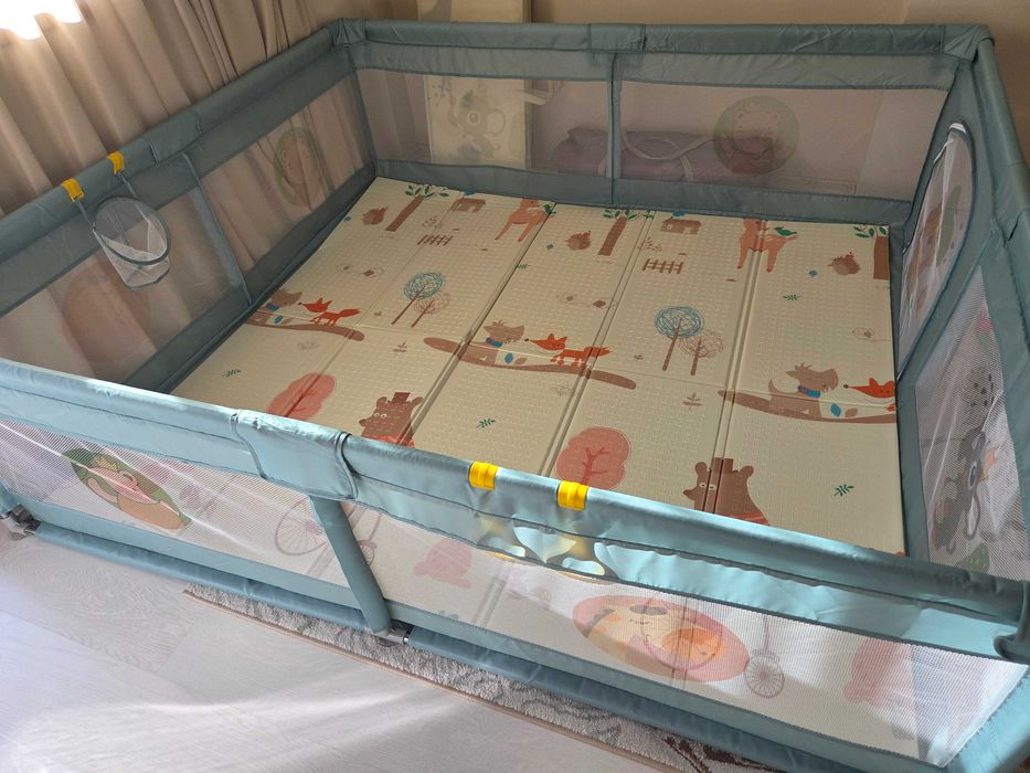 Кошара за игра 180/200 см за деца и бебета с аксесоари и килимче