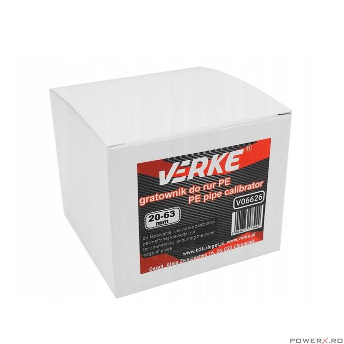 Ascutitoare, dispozitiv ascutit tevi PE, debavurator, 20-63 mm, Verke