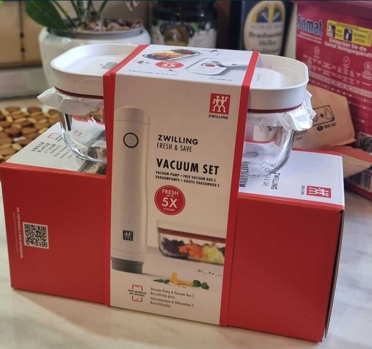 Стъклен вакуумен съд S + Вакуумпомпа Zwilling