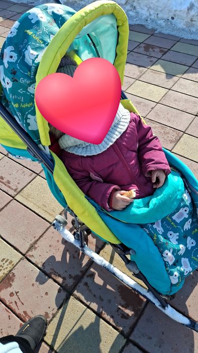 Санки коляска на колесиках