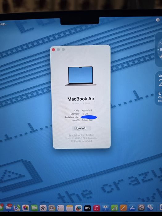 Macbook Air M3 16GB RAM, 512GB