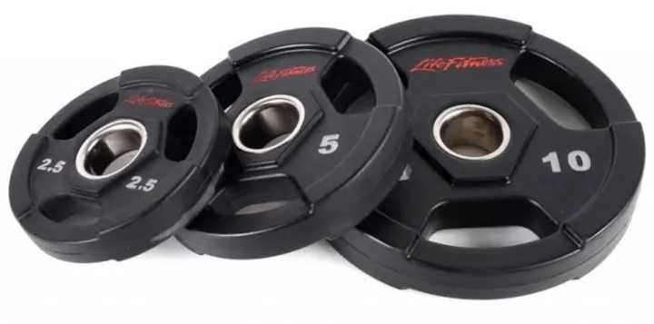 ПРОМО! Сет Уретанови Тежести Life Fitness 2.5 кг - 25 кг Дискове 155кг