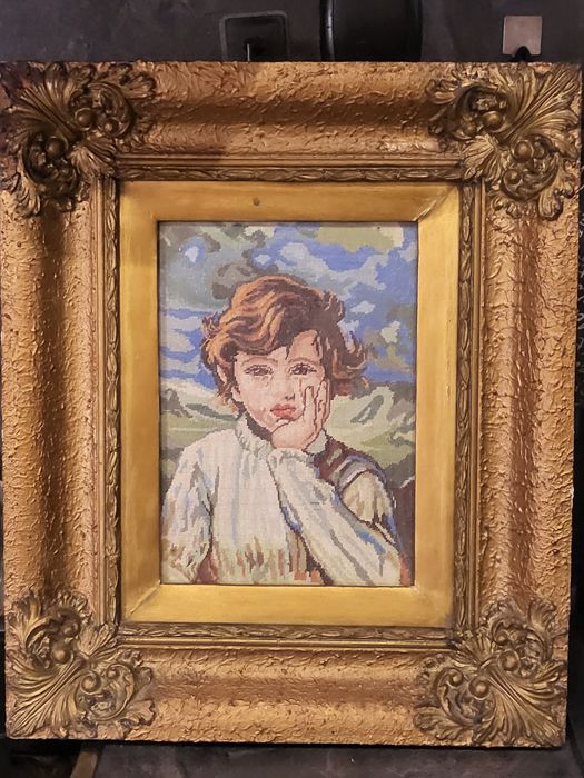 Вилеров гоблен "Плачещото момче"-ръчна изработка