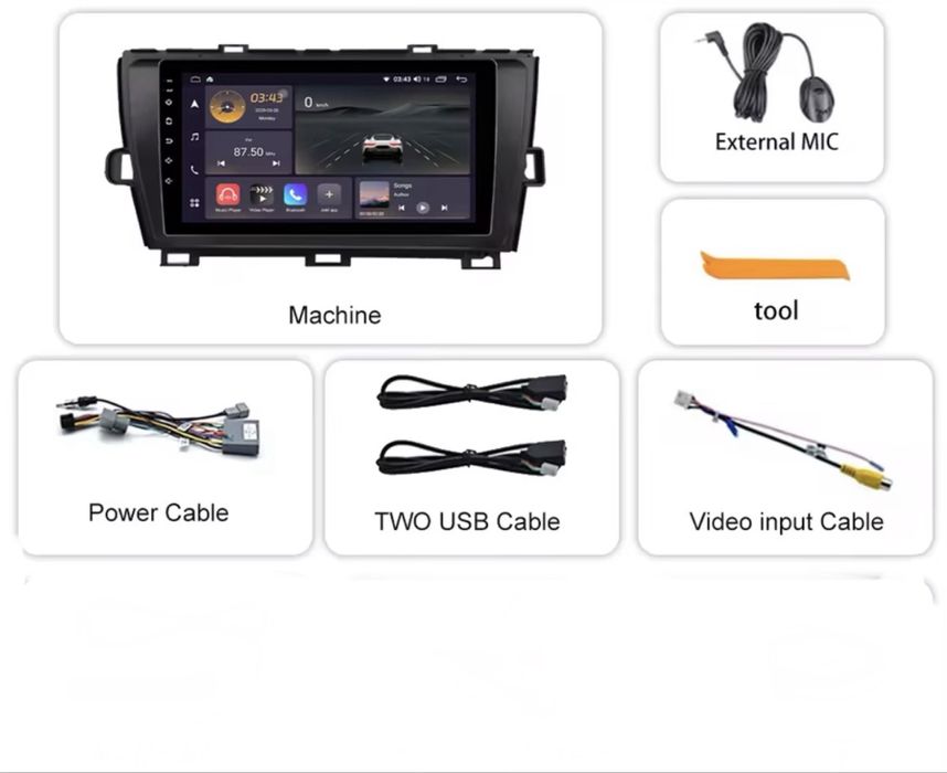 Navigatie Dedicata Toyota Prius 3 cu Android si CarPlay