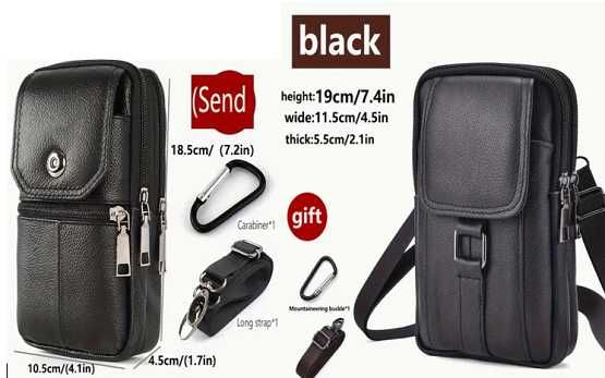 Малка кожена чанта унисекс 2бр