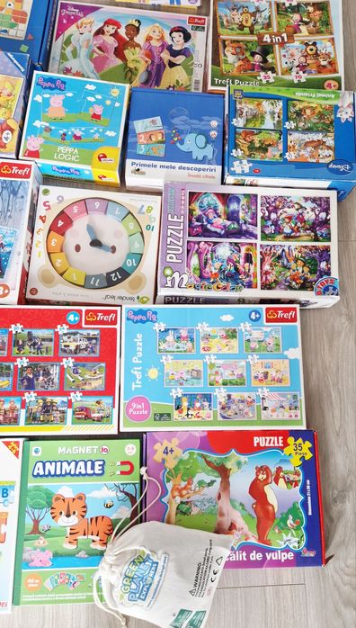 Set mare jocuri educative copii (3–4 ani) + puzzle Trefl, tabletă, joc