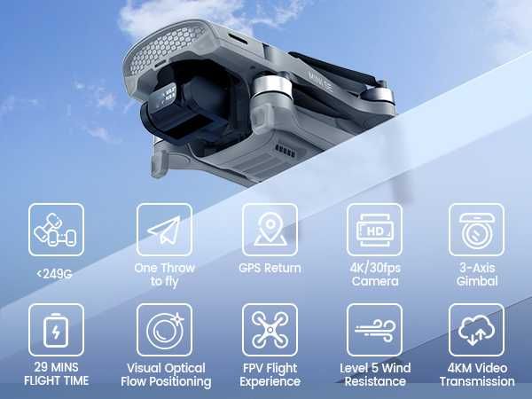 Промо Дрон Walkera Mini SE,4 км, 30мин.,48Mp и интелигентни функции