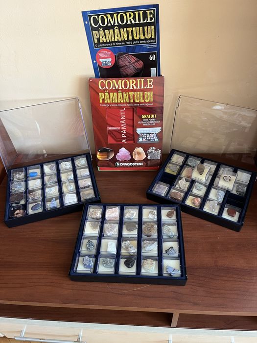 Colecție completă DeAgostini pietre prețioase 60 pietre + 60 reviste + 3 cutii