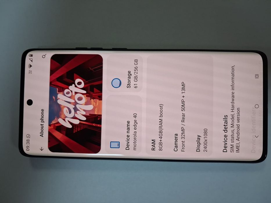 Telefon mobil Motorola Edge 40, Dual SIM, 8GB RAM, 256GB, 5G, Negru