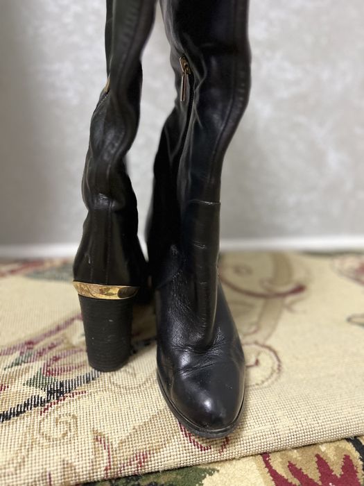 Кожаные сапоги