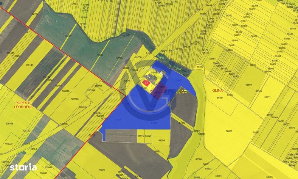 OPORTUNITATE langa Nodul A0 Glina - 27,2 Hectare - COMISION 0%