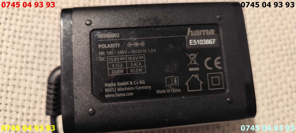 alimentator HAMA 15v 4.25A 19V 3.42A nou