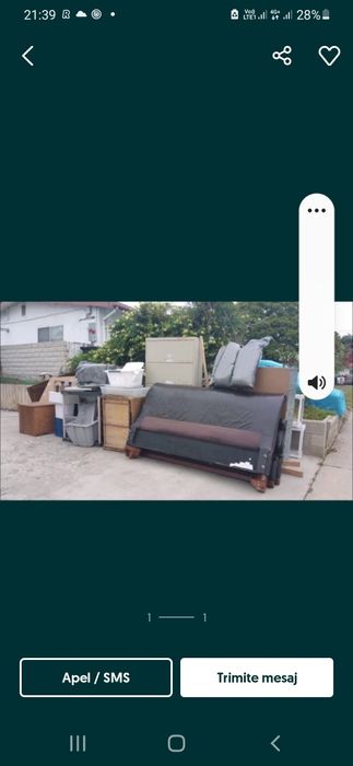 Debarasez mobilă veche, evacuez moloz, transport nisip