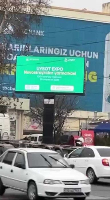 Toshkent shaxri boyicha tashqi reklama xizmatlari.