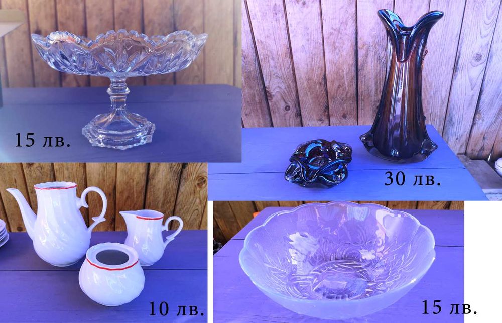 Нови сервизи чаши чинии купи кристал и стъкло