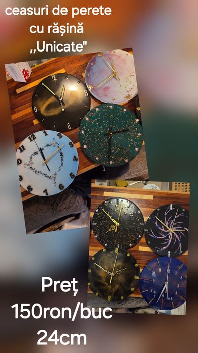 Ceasuri de perete cu rășină 24cm