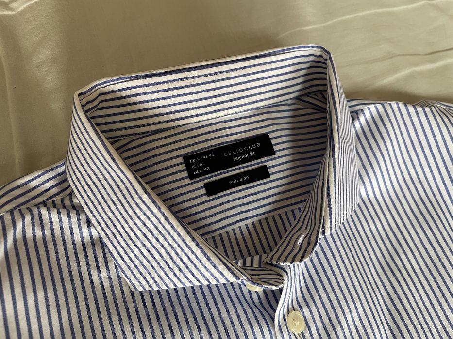 Celio, риза, синьо и бяло райе, L