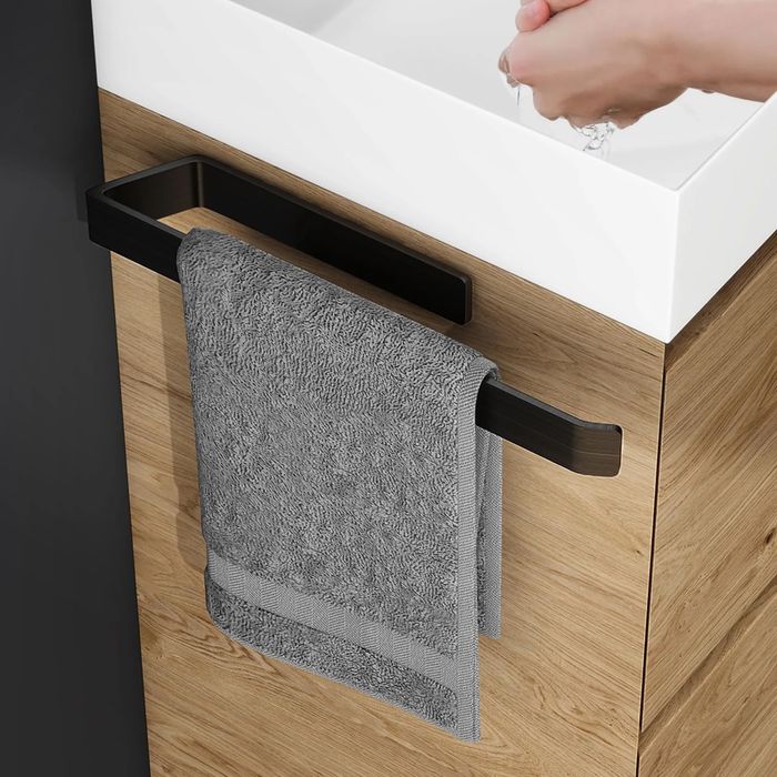 Метална закачалка/поставка за кърпи – черен мат