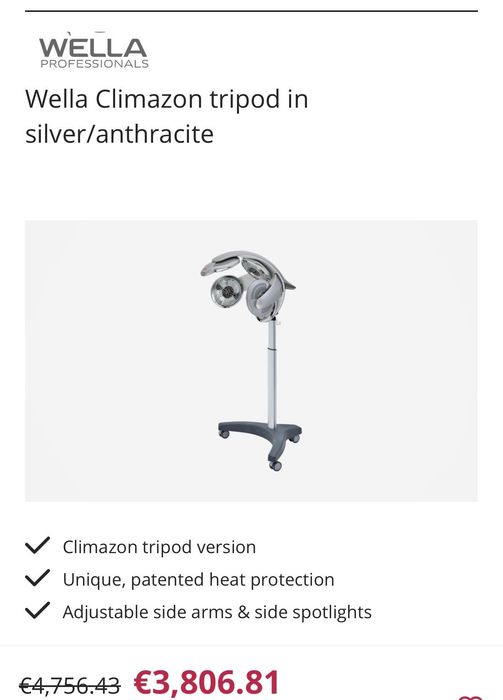 Climazon Wella Professionals S4 Anthracite + stativ – NOU, cu factură și garanție