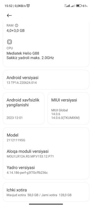 Redmi 10 2022  ideal holatda