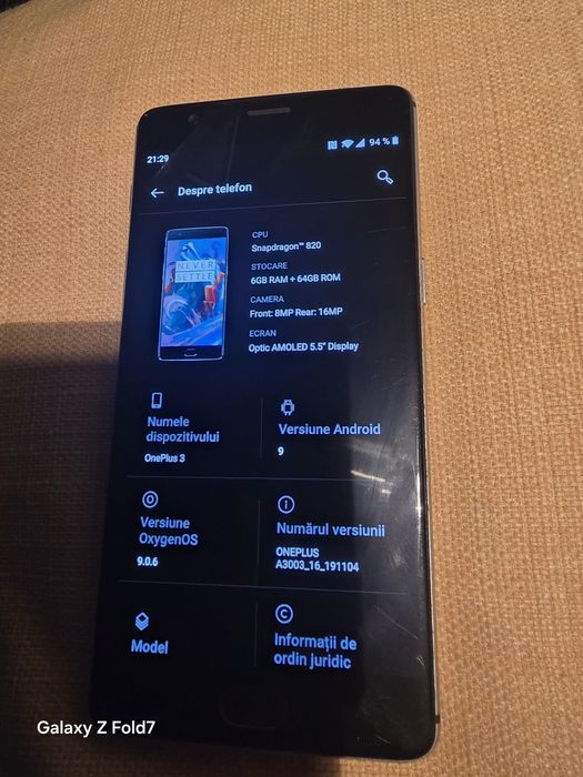 Vând telefon One plus 3