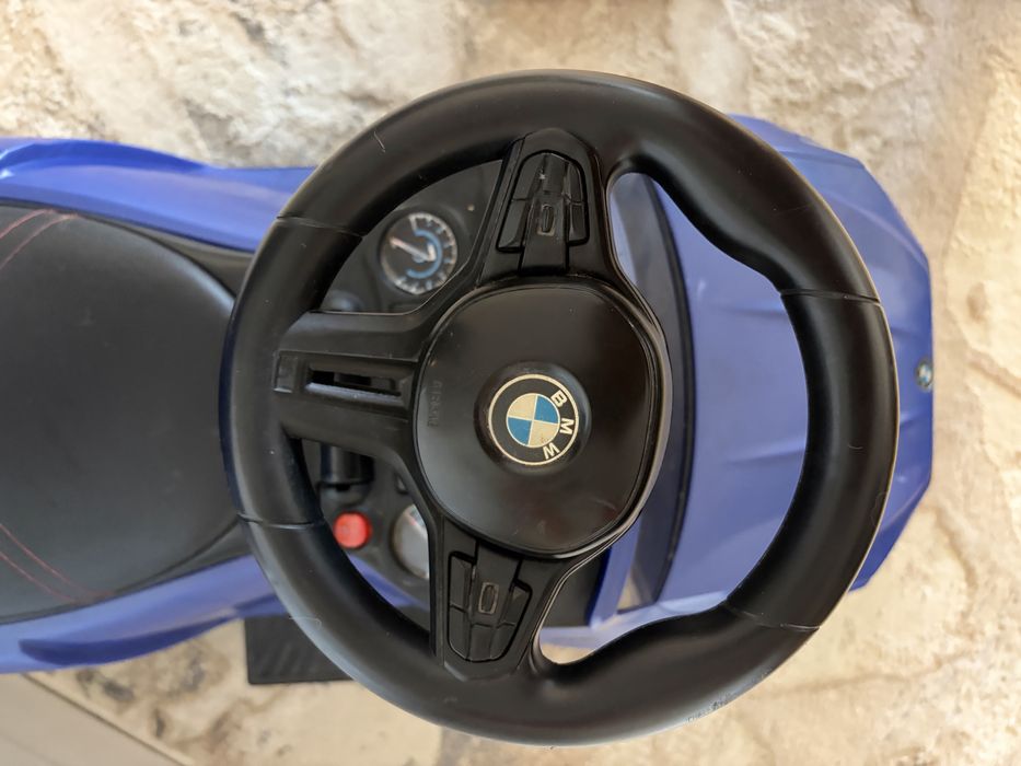 Кола за избутване BMW M5 Licensed с родителски контрол 4 в 1 c меки гуми, Кожена седалка