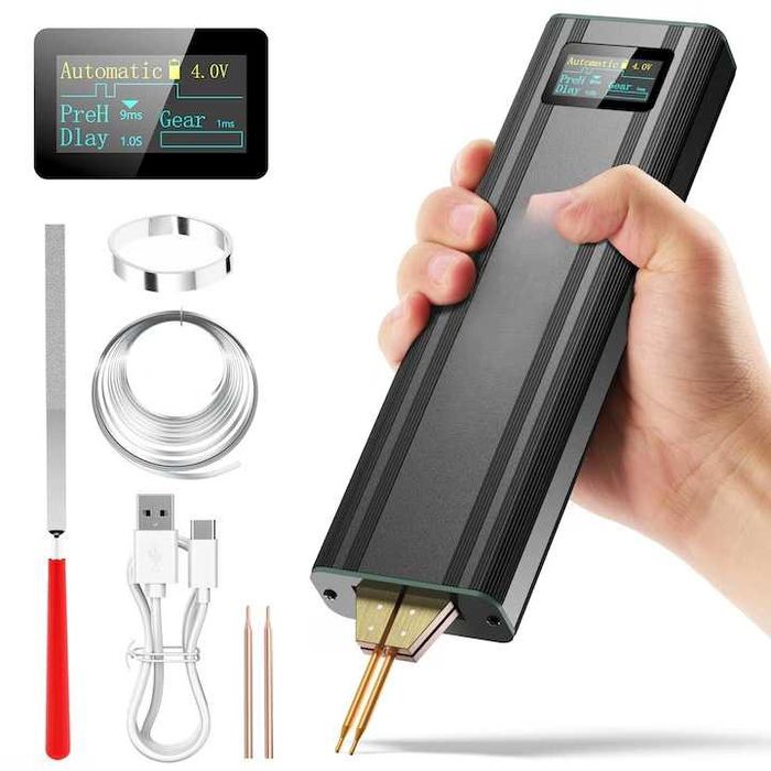 Aparat de sudura in puncte, cu acumulator 5.0Ah, 1200A, pentru baterii 18650 / 21700