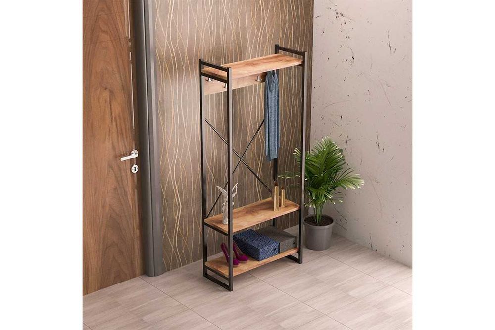 Входна мебел - антре Baker орех-черен 90х34х180см