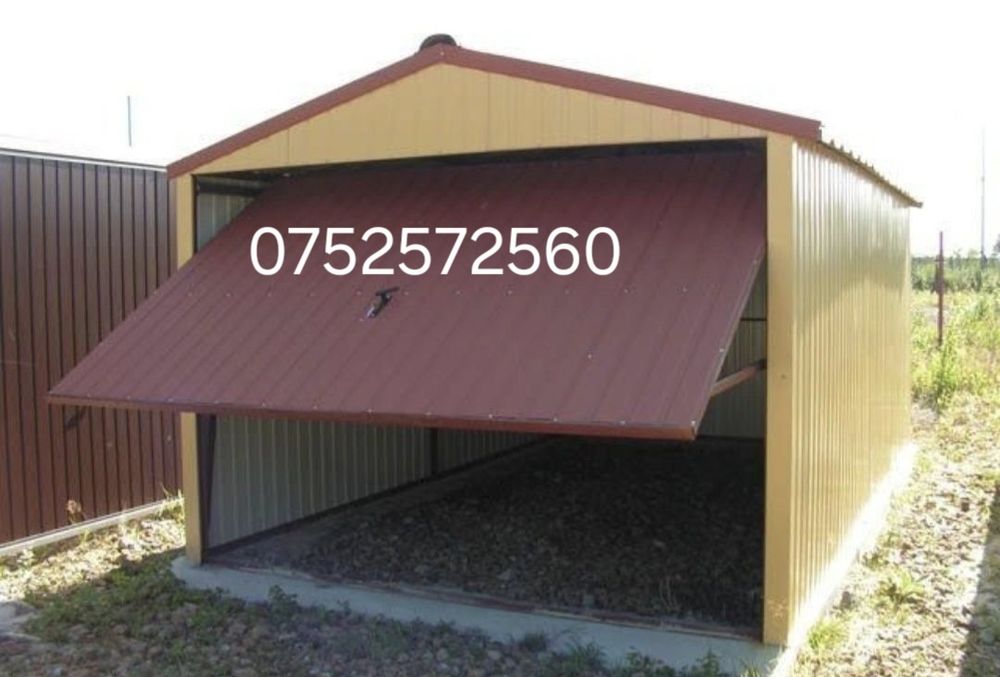 Garaje auto metalice învelite cu panou senwis