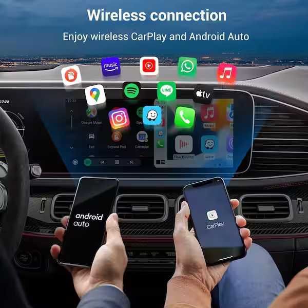 Adaptor Wireless Apple CarPlay Android Auto Audi VW Mercedes Toyota
