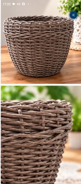 Кашпо из ротанга.