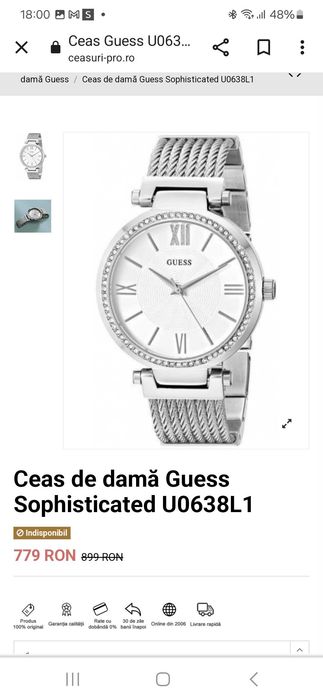 Ceas Guess argintiu