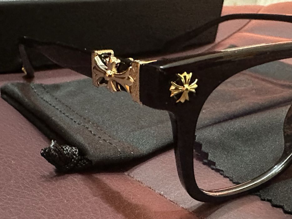 Чисто нови оптични очила Chrome Hearts Cox Ucker със златни елементи