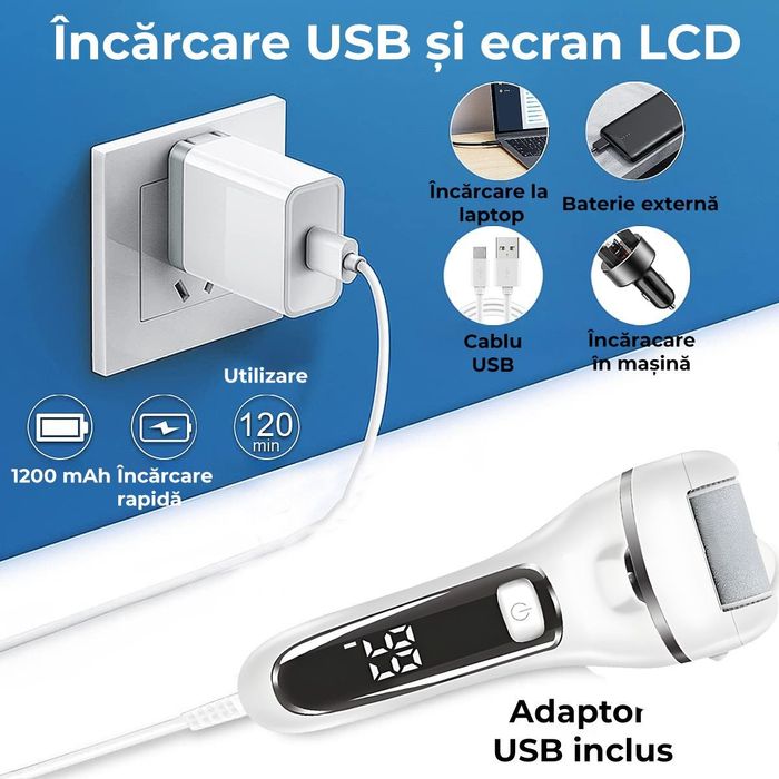 Pilă Electrică Regal Bliss cu Afișaj Digital și Încărcare USB – Kit Co