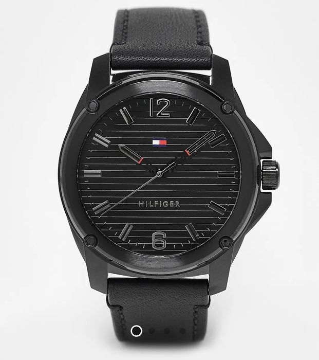 Ceas TOMMY Hilfiger curea neagră piele,nou